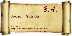Boczor Alinda névjegykártya